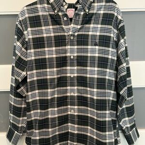Brooks Brothers Madison Green and White Shirt